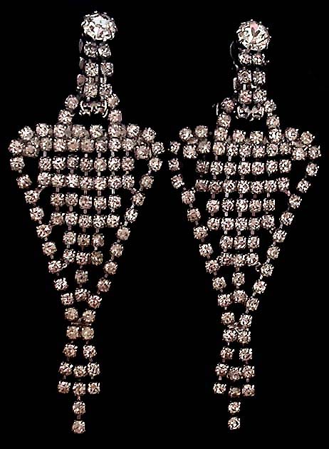 a beautiful vintage costume jewelry bridal earrings