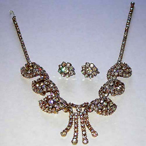 a beautiful vintage costume jewelry parure