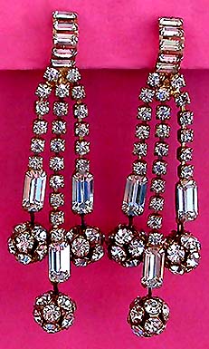 a beautiful vintage costume jewelry bridal earrings
