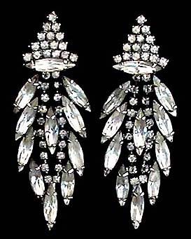 a beautiful vintage costume jewelry bridal earrings
