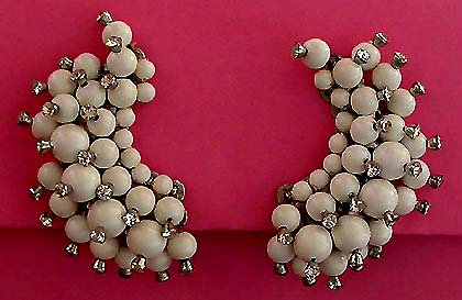 a beautiful vintage costume jewelry bridal earrings