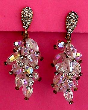 a beautiful vintage costume jewelry bridal earrings