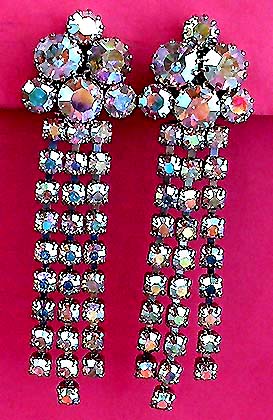 a beautiful vintage costume jewelry bridal earrings