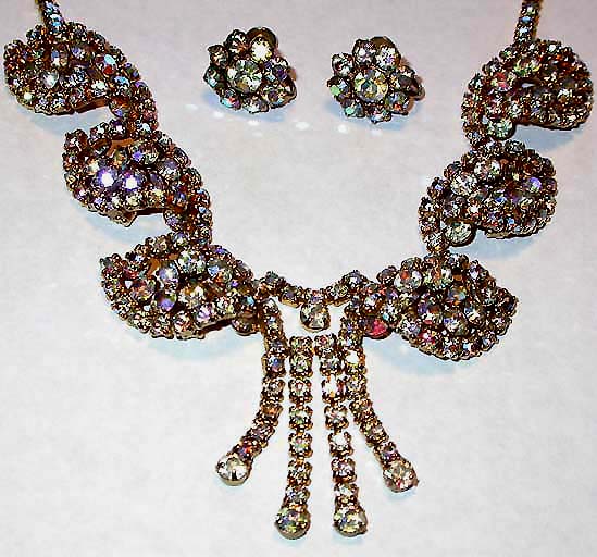 a beautiful vintage costume jewelry parure