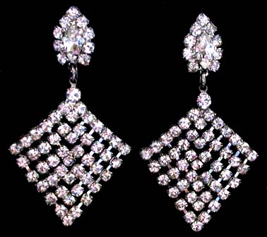 a beautiful vintage costume jewelry bridal earrings