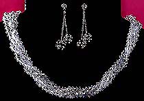 a beautiful vintage costume jewelry necklace, bracelet and earrings