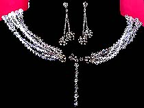 a beautiful vintage costume jewelry necklace, bracelet and earrings