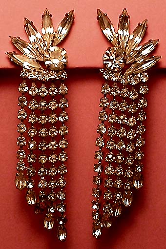 a beautiful vintage costume jewelry bridal earrings