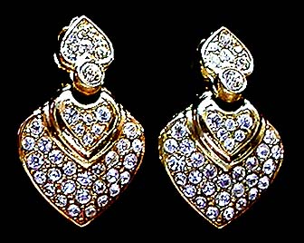 a beautiful vintage costume jewelry bridal earrings