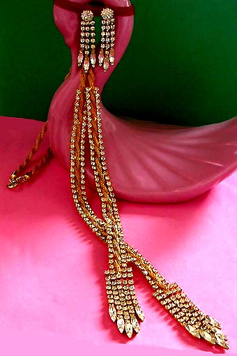 a beautiful vintage costume jewelry parure