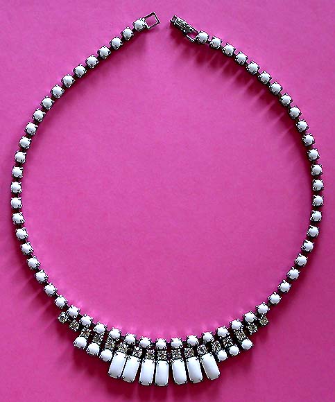 a beautiful vintage costume jewelry bridal necklaces