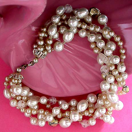 a beautiful vintage costume jewelry bridal necklaces