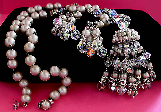 a beautiful vintage costume jewelry parure