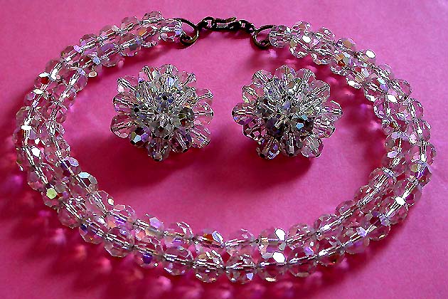 a beautiful vintage costume jewelry parure