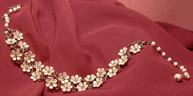 a beautiful vintage costume jewelry bridal necklaces