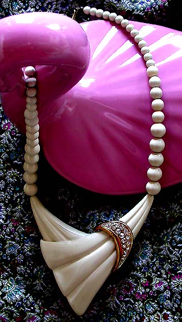 a beautiful vintage costume jewelry bridal necklaces