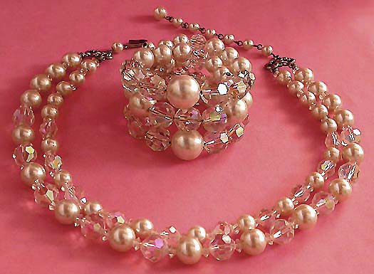 a beautiful vintage costume jewelry bridal necklaces