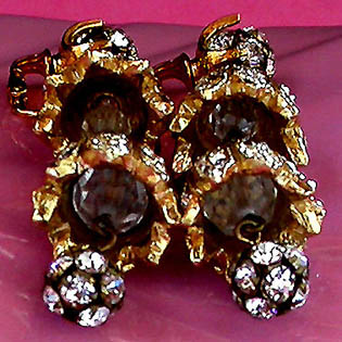 a beautiful vintage costume jewelry bridal earrings