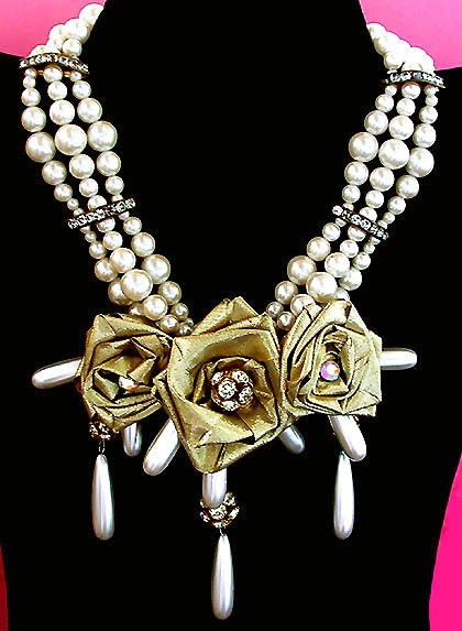 a beautiful vintage costume jewelry bridal necklaces