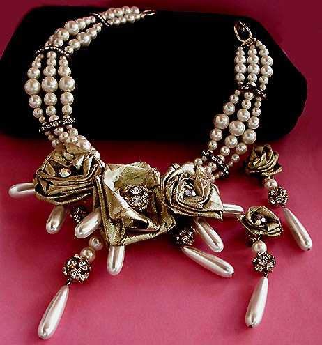 a beautiful vintage costume jewelry bridal necklaces