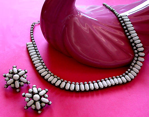 a beautiful vintage costume jewelry bridal necklaces