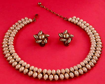 a beautiful vintage costume jewelry parure