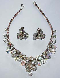 a beautiful Weiss vintage costume jewelry necklace and earrings