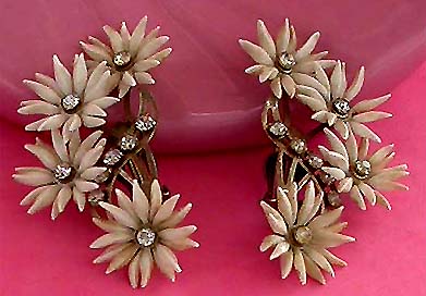 a beautiful vintage costume jewelry bridal earrings