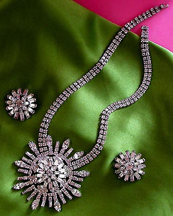 a beautiful vintage costume jewelry parure