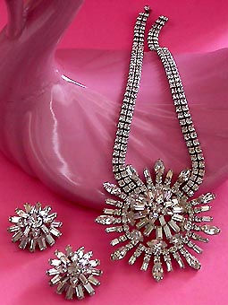 a beautiful vintage costume jewelry parure