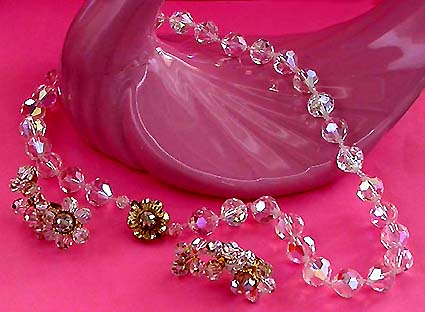 a beautiful vintage costume jewelry parure