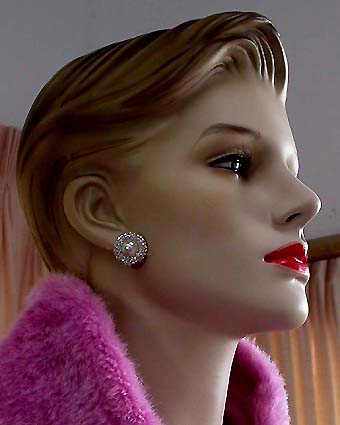 a beautiful vintage costume jewelry bridal earrings