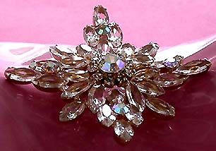 a beautiful vintage costume jewelry bridal brooch