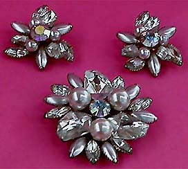a beautiful vintage costume jewelry parure