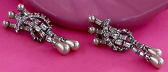 a beautiful vintage costume jewelry bridal earrings