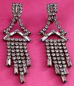 a beautiful vintage costume jewelry bridal earrings