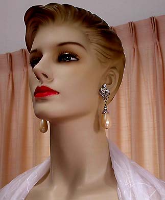 a beautiful vintage costume jewelry bridal earrings