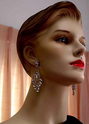 a beautiful vintage costume jewelry bridal earrings