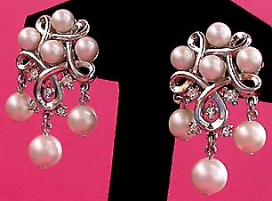 a beautiful vintage costume jewelry bridal earrings