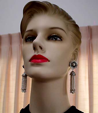 a beautiful vintage costume jewelry bridal earrings