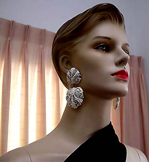 a beautiful vintage costume jewelry bridal earrings
