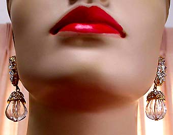 a beautiful vintage costume jewelry bridal earrings