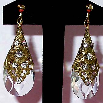 a beautiful vintage costume jewelry bridal earrings