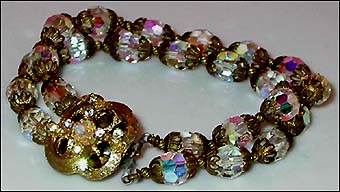 a beautiful vintage costume jewelry bridal bracelet