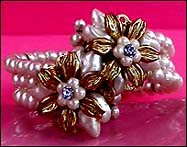 a beautiful vintage costume jewelry necklace, bracelet and earrings