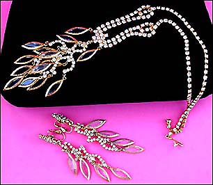 a beautiful vintage costume jewelry parure