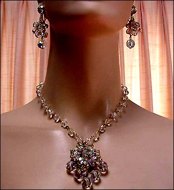 a beautiful vintage costume jewelry parure