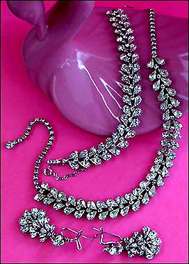 a beautiful vintage costume jewelry parure