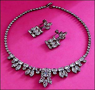 a beautiful vintage costume jewelry parure