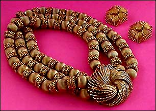 a beautiful vintage costume jewelry parure